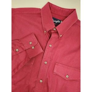 Vintage Wrangler Western Shirt Men's 17/35 Red Button Up Country Western Cowboy‎